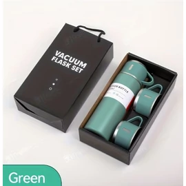 Rozsdamentes acél termoszbögre 500 ml pohárral – Zöld