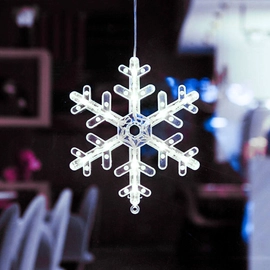 LED elemes ablakdísz hópihe 20cm hideg fehér