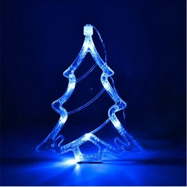 LED elemes ablakdísz karácsonyfa 20cm kék