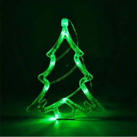 LED elemes ablakdísz karácsonyfa 20cm zöld