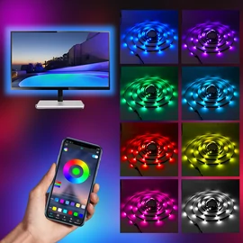 WiFi RGB okos LED szalag 10m szett távirányítóval telefon és hangvezérléssel