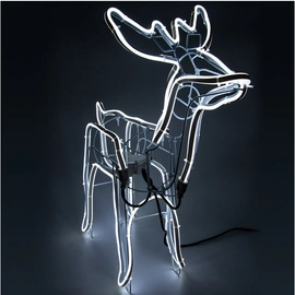 LED mozgó fejű rénszarvas hideg fehér karácsonyi világítás kültéri beltéri álló 70 cm
