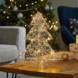 Karácsonyi elemes karácsonyfa dekoráció LED világítással 40 cm Meleg fehér