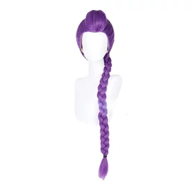 Lila fonott Cosplay paróka - Hosszú oldalfonással