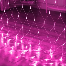 LED Beltéri Háló Fényháló Pink 1,6m x 1,2m