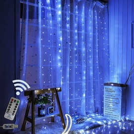 Micro LED fényfüggöny 8 fénymóddal 3m x 2m beltéri kék