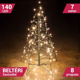 140 LED Meleg fehér Toldható Fényfüzér zöld vezeték