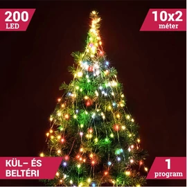 LED izzósor csokor fényhuzal 10 ágú 200LED színes