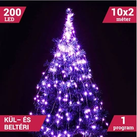 LED izzósor csokor fényhuzal 10 ágú 200LED lila