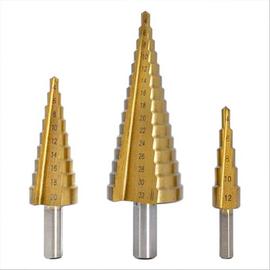Haina HSS Kúpfúró Lépcsős Fúró 3db-os készlet Zárható fa dobozban 4-32mm HB-6568