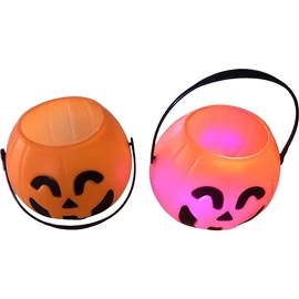 Világítós Tök Kosár-Halloween Dekoráció