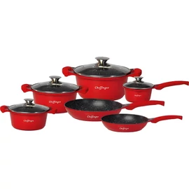 Cheffinger 10 Részes Tapadásmentes Bevonatú Edénykészlet CF-DA1010-RED