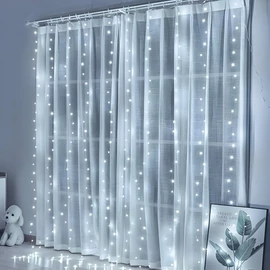 Micro LED fényfüggöny 8 fénymóddal 2m x 2m beltéri hideg fehér