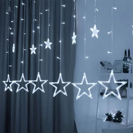 Csillag LED hideg fehér jégcsap 3 m fényfüzér 40 cm és 90 cm