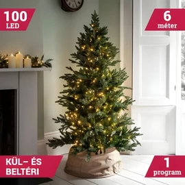 Fényfüzér 100 LED Meleg Fehér Toldható 6M Kül- és Beltéri 