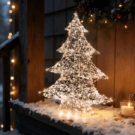 Karácsonyi elemes karácsonyfa dekoráció LED világítással 40 cm Hideg fehér