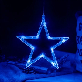 LED elemes ablakdísz csillag 20cm kék