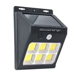 Napelemes fali kültéri LED lámpa mozgásérzékelős 6 COB YX-601COB-6