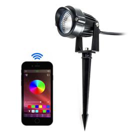 LED Kültéri Smart Lámpa Kerti Spotlámpa Bluetooth Vezérlés RGB IP65