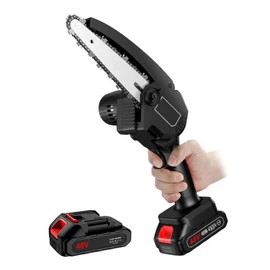 Akkus mini ágvágó láncfűrész 2 akkuval 48V 6"