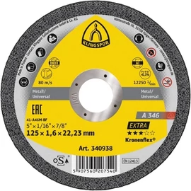 Klingspor A 346 EX vágókorong 125x1,6x22,23mm egyenes
