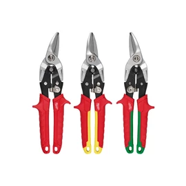 MILWAUKEE Lemezvágó olló készlet 260 mm (3 db jobbos, balos, egyenes)