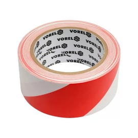 VOREL Jelzőszalag öntapadós piros-fehér 48 mm x 33 m PVC