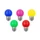 Színes mini LED izzó E27 65mm