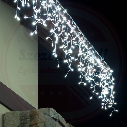 Jégcsap Fényfüzér 5m kültéri/beltéri toldható Hideg Fehér 180LED
