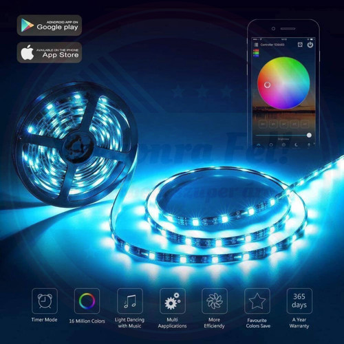 WiFi RGB okos LED szalag 2x5m szett távirányítóval telefon és hangvezérléssel