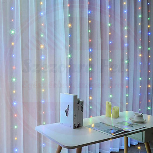 Micro LED fényfüggöny 8 fénymóddal 3m x 3m beltéri színes