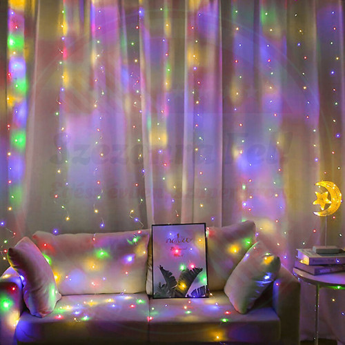 Micro LED fényfüggöny 8 fénymóddal 3m x 3m beltéri színes