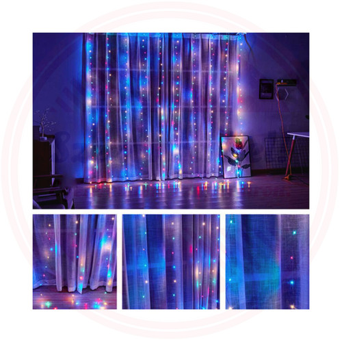 Micro LED fényfüggöny 8 fénymóddal 3m x 3m beltéri színes
