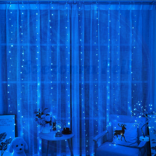 Micro LED fényfüggöny 8 fénymóddal 2m x 2m beltéri kék
