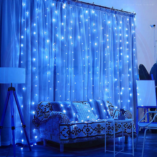 Micro LED fényfüggöny 8 fénymóddal 2m x 2m beltéri kék