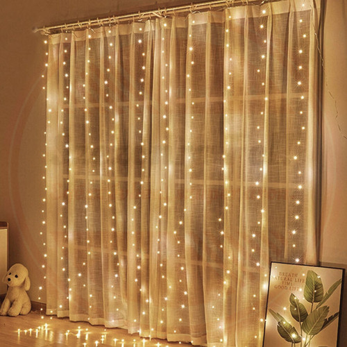 Micro LED fényfüggöny 8 fénymóddal 3m x 3m beltéri meleg fehér