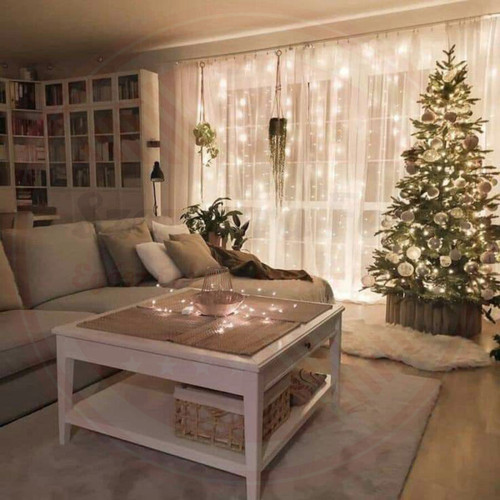Micro LED fényfüggöny 8 fénymóddal 3m x 3m beltéri meleg fehér