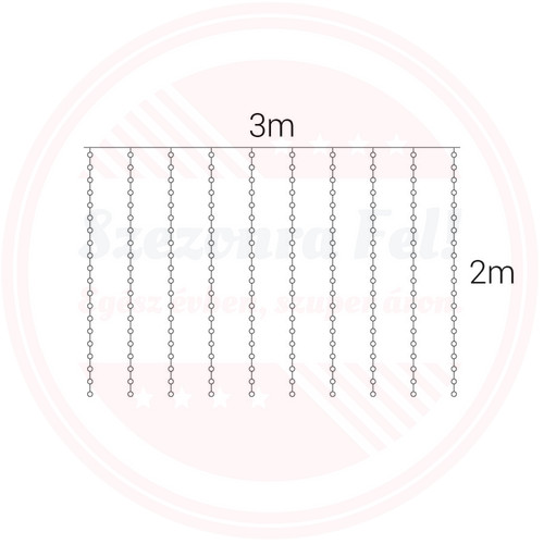 Micro LED fényfüggöny 8 fénymóddal 3m x 3m beltéri meleg fehér