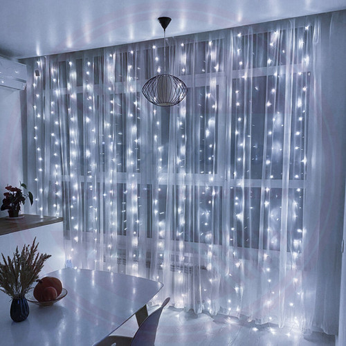 Micro LED fényfüggöny 8 fénymóddal 3m x 2m beltéri hideg fehér