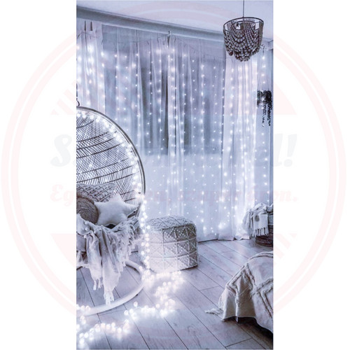 Micro LED fényfüggöny 8 fénymóddal 3m x 2m beltéri hideg fehér