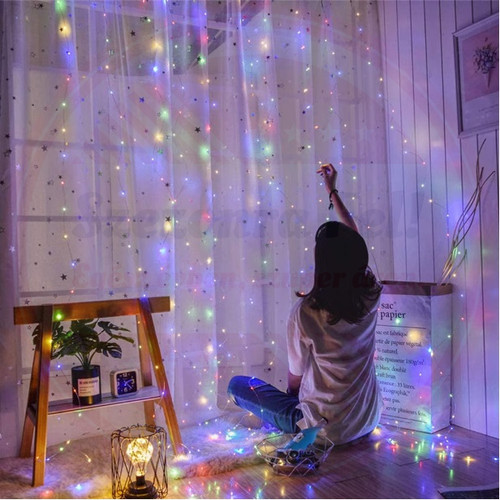 Távirányítós LED Fényfüggöny akasztóval 8 fénymód USB Multikolor 3m x 2m Távirányítós LED Fényfüggöny akasztóval 8 fénymód USB Multikolor 3m x 2m