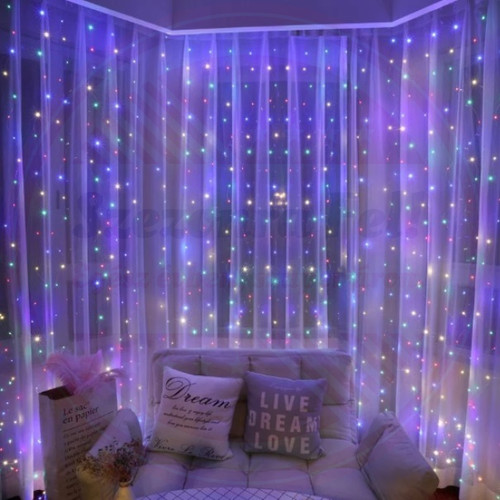 Távirányítós LED Fényfüggöny akasztóval 8 fénymód USB Multikolor 3m x 2m Távirányítós LED Fényfüggöny akasztóval 8 fénymód USB Multikolor 3m x 2m