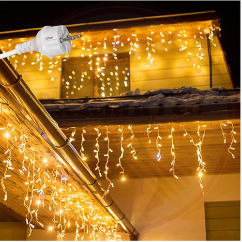 Flash Villogó Jégcsap LED Fényfüzér 6,8m-30m kültéri/beltéri toldható Meleg Fehér Flash Villogó Jégcsap LED Fényfüzér 6,8m-30m kültéri/beltéri toldható Meleg Fehér