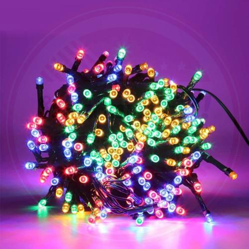 Fényfüzér flash villogó 30m toldható kültéri/beltéri RGB színes 300 LED