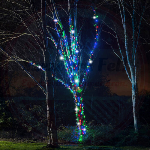 Fényfüzér flash villogó 30m toldható kültéri/beltéri RGB színes 300 LED