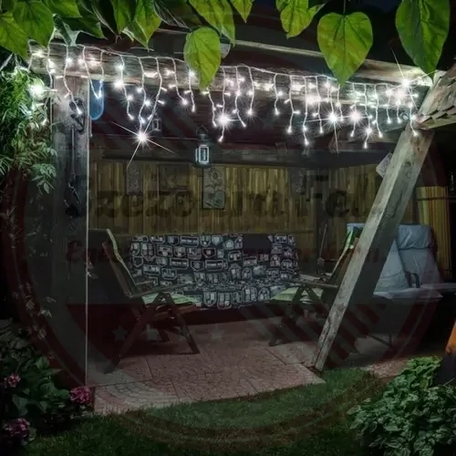 Flash Villogó LED Jégcsap Fényfüzér 12,5m kültéri/beltéri toldható Hideg Fehér Flash Villogó LED Jégcsap Fényfüzér 12,5m kültéri/beltéri toldható Hideg Fehér