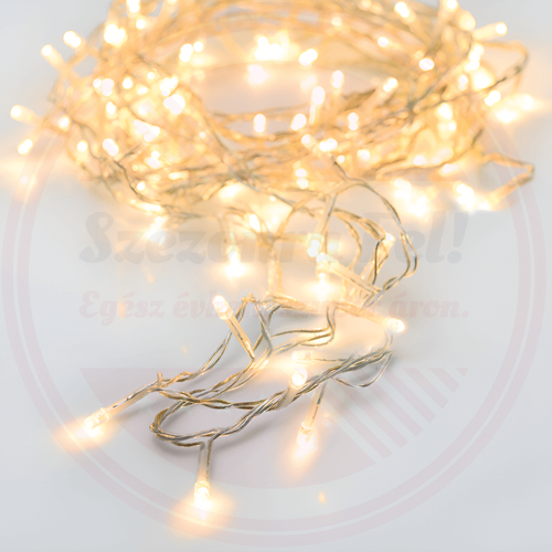 Hachi Kültéri/ Beltéri időzítős Flash LED fényfüzér - 300 LED, 30 méter, meleg fehér