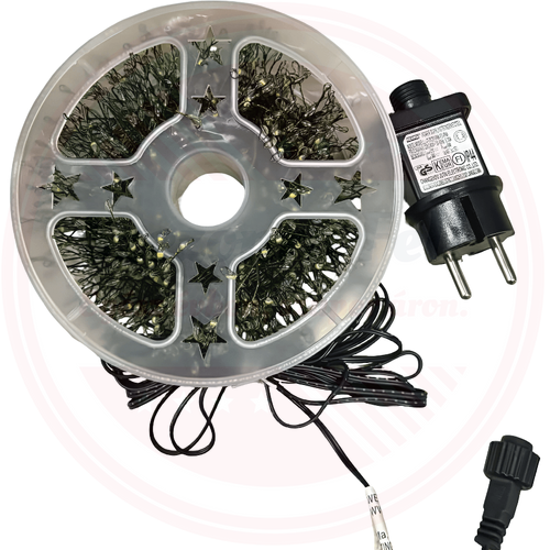Micro tündér led cikkcakk fényfüzér flash kültéri/beltéri 30m meleg fehér