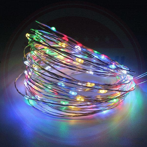 LED elemes fényhuzal 10M vízálló Színes 8 Program LED elemes fényhuzal 10M vízálló Színes 8 Program
