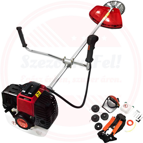 Kraftech benzines fűkasza 73cm3 bozótvágó 12db tartozék 6,2 lóerő RX680-PRO